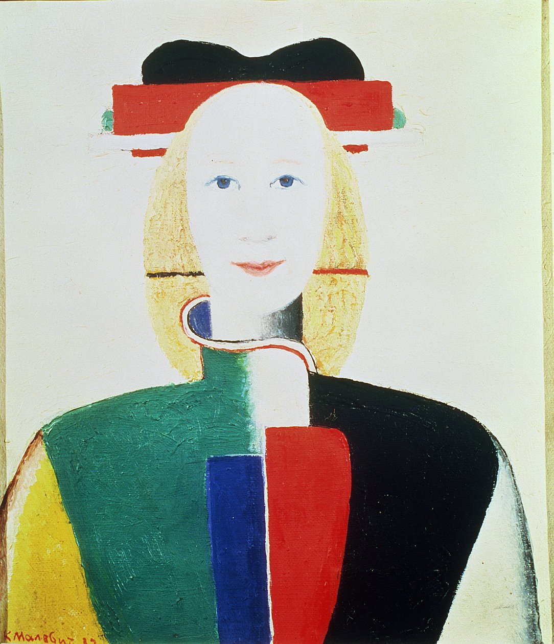 A garota com o chapéu (óleo) de Kazimir Severinovich Malevich