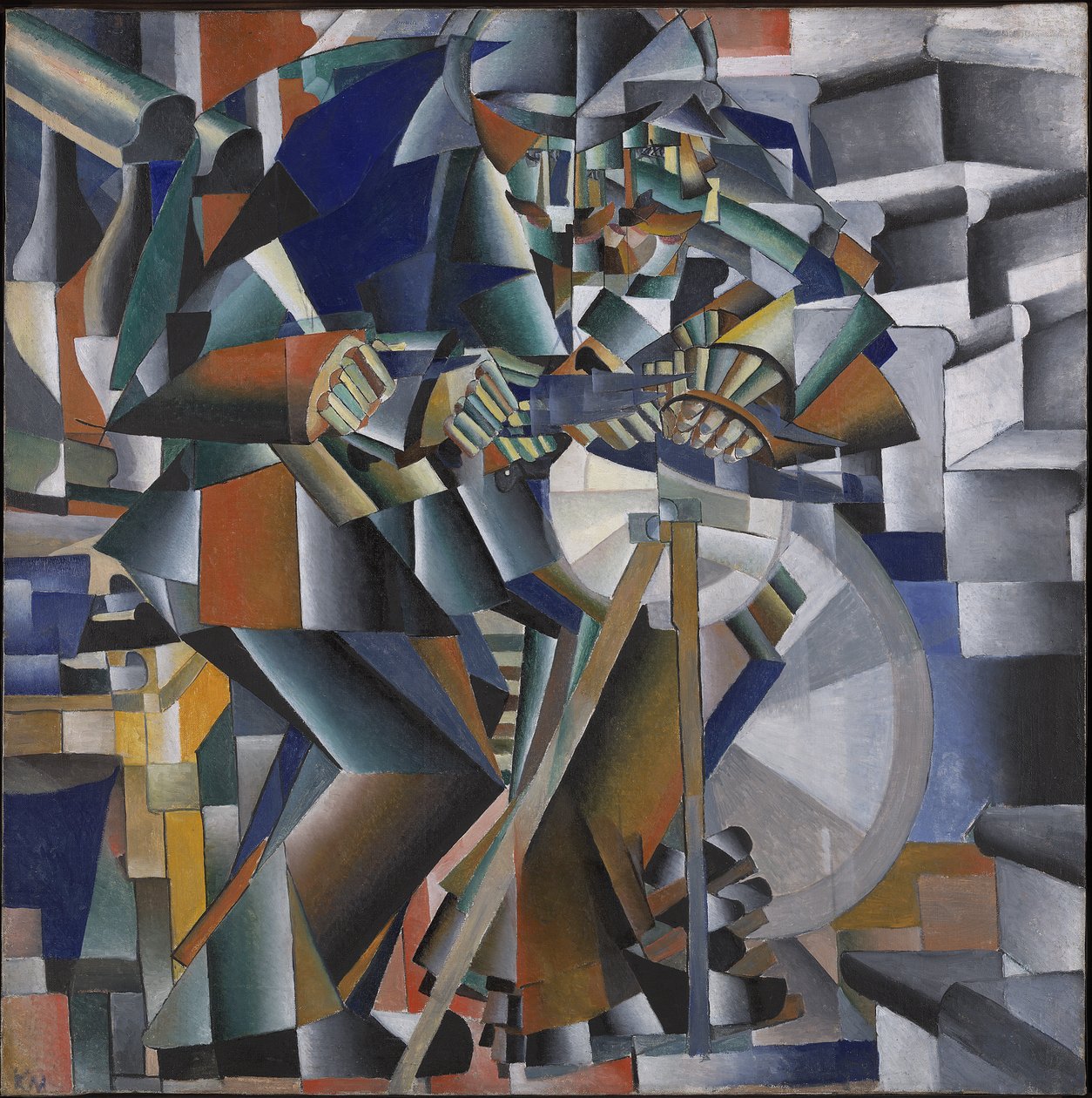 O moedor de facas ou Princípio de Brilho, 1912-3 de Kazimir Severinovich Malevich