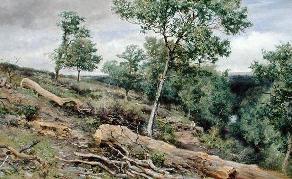 Na Gretna Looking Down the River (óleo sobre tela) de Keeley Halswelle