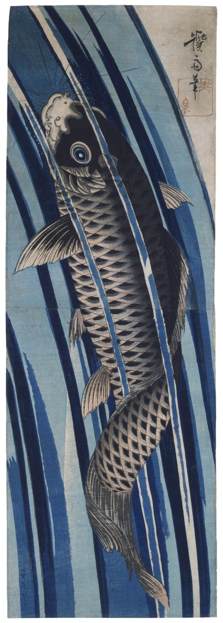 Carpa (impressão em xilogravura) de Keisai 1790 1848 Eisen
