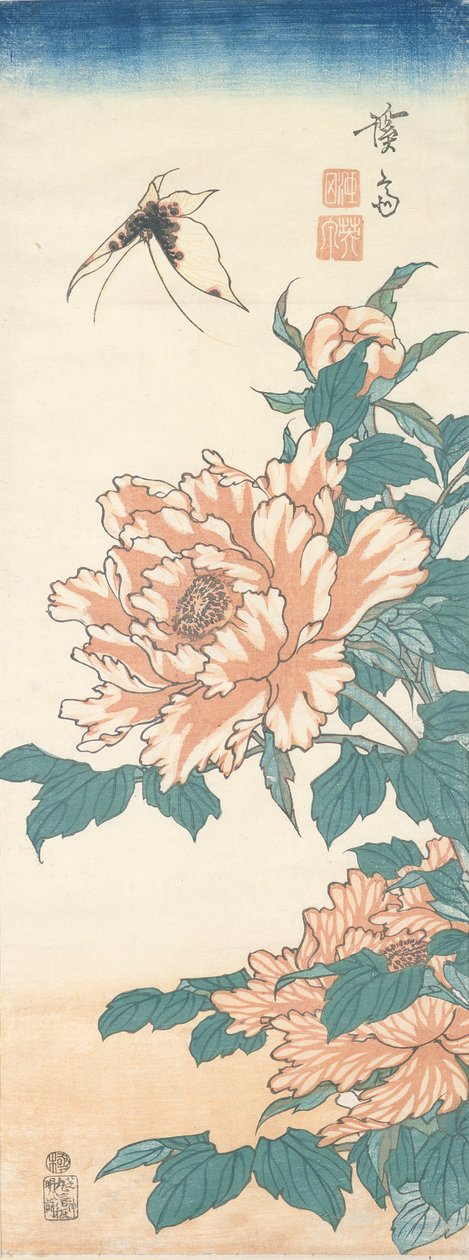 Paeony da borboleta e da árvore de Keisai Eisen