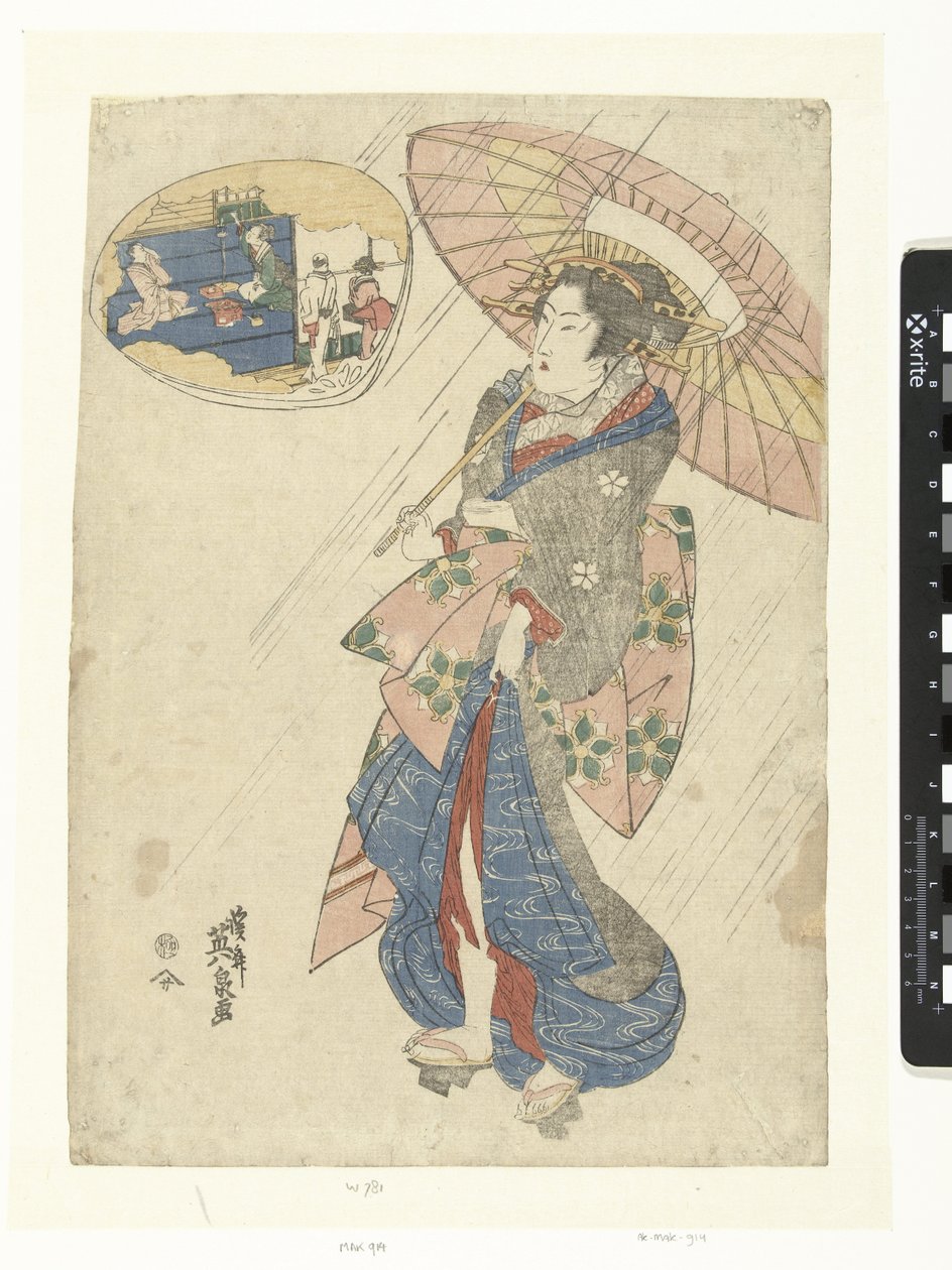 Courtisane à chuva de Keisai Eisen