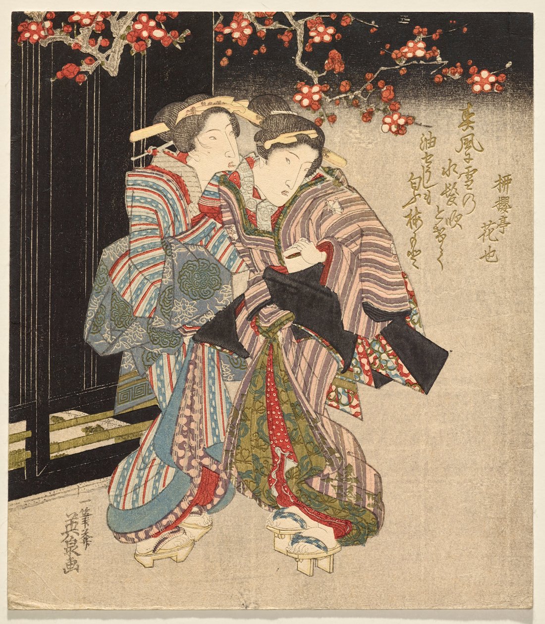 Fukagawa Courtesan e uma criada à noite de Keisai Eisen