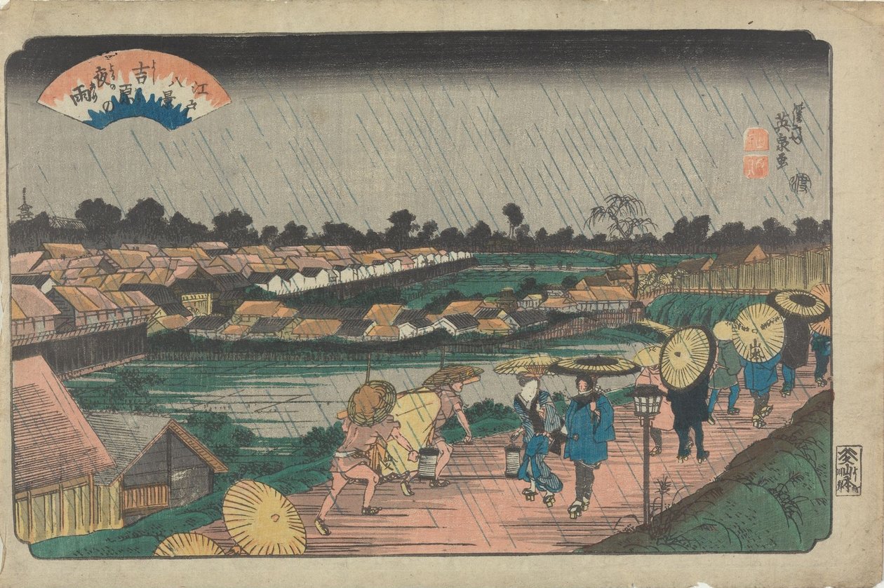 Chuva nocturna em Yoshiwara de Keisai Eisen