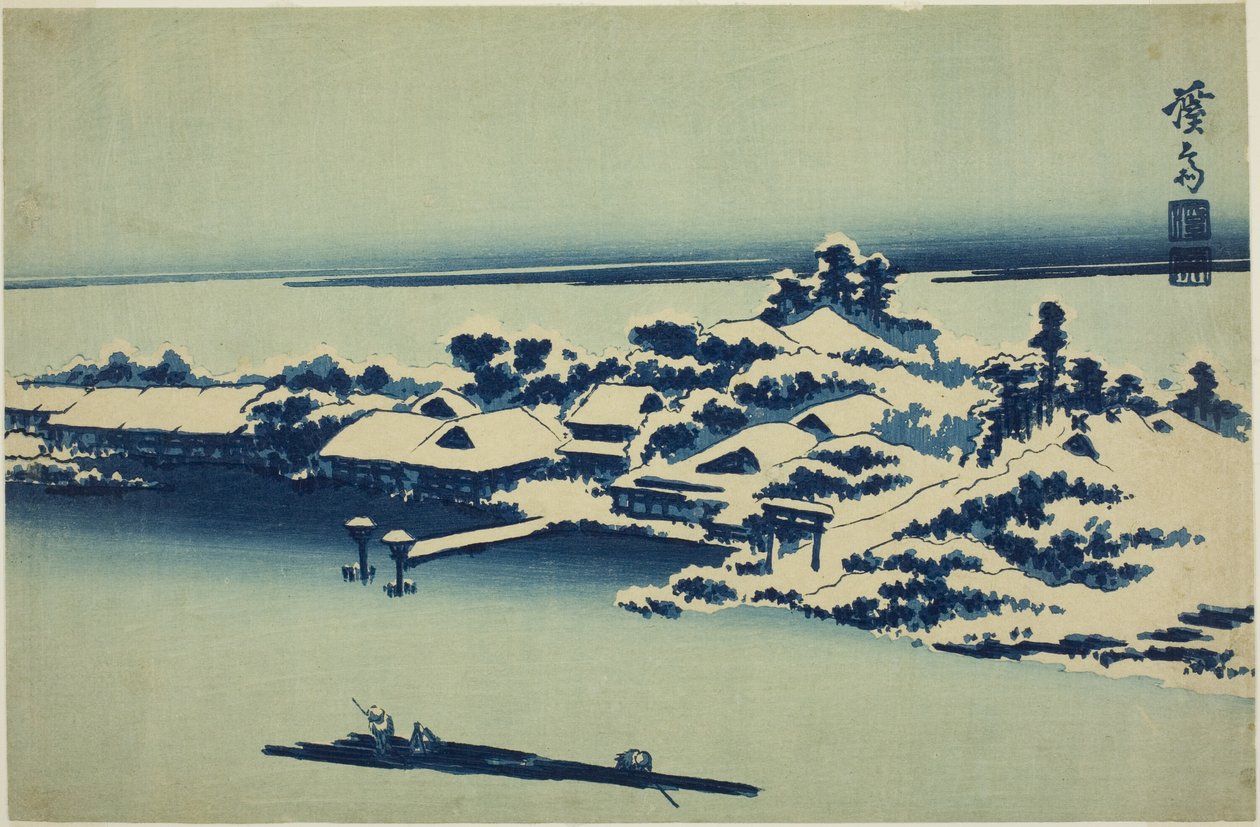 Neve no rio Sumida de Keisai Eisen