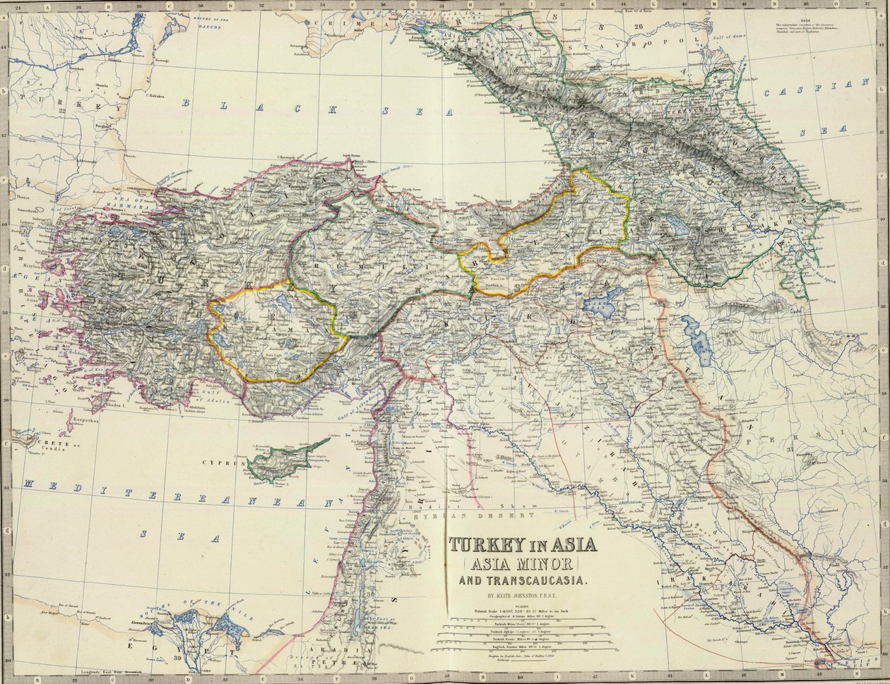 Turquia na Ásia, Ásia Menor e Transcaucásia. de Alexander Keith Johnston