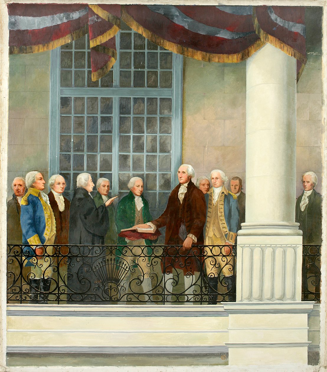 Inauguração de George Washington no Federal Hall, Nova York de Keith Shaw Williams