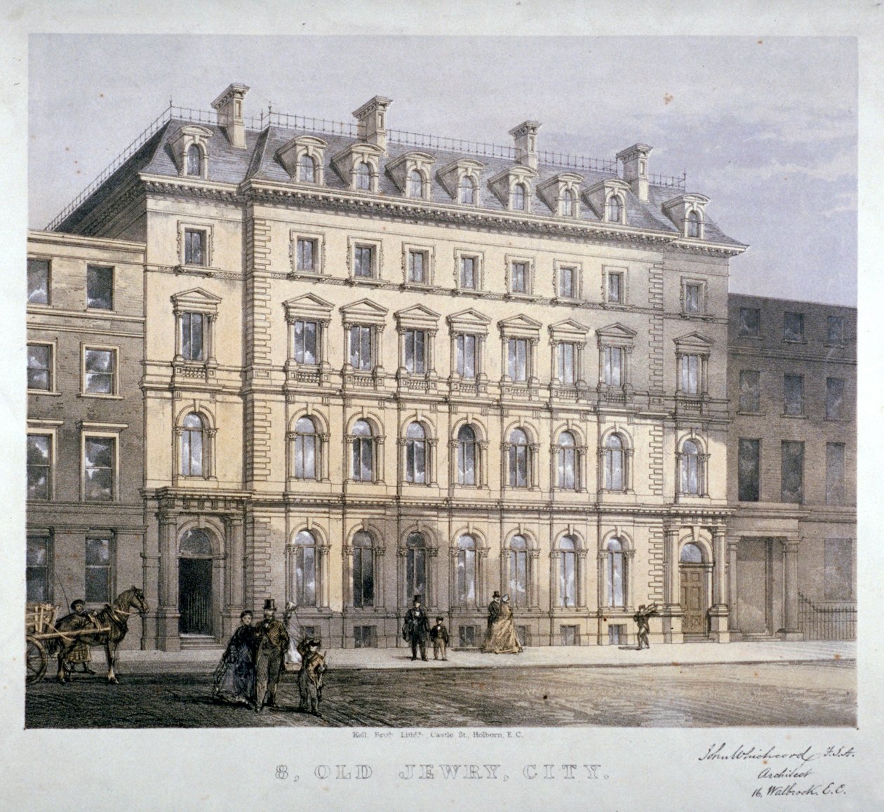 No 8 Old Jewry, Cidade de Londres, c1865. de Kell Brothers