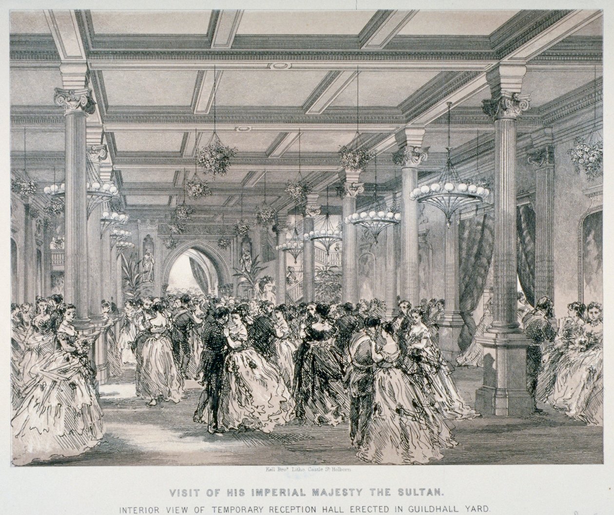 Recepção para o Sultão da Turquia, Guildhall, Cidade de Londres, 1867 de Kell Brothers