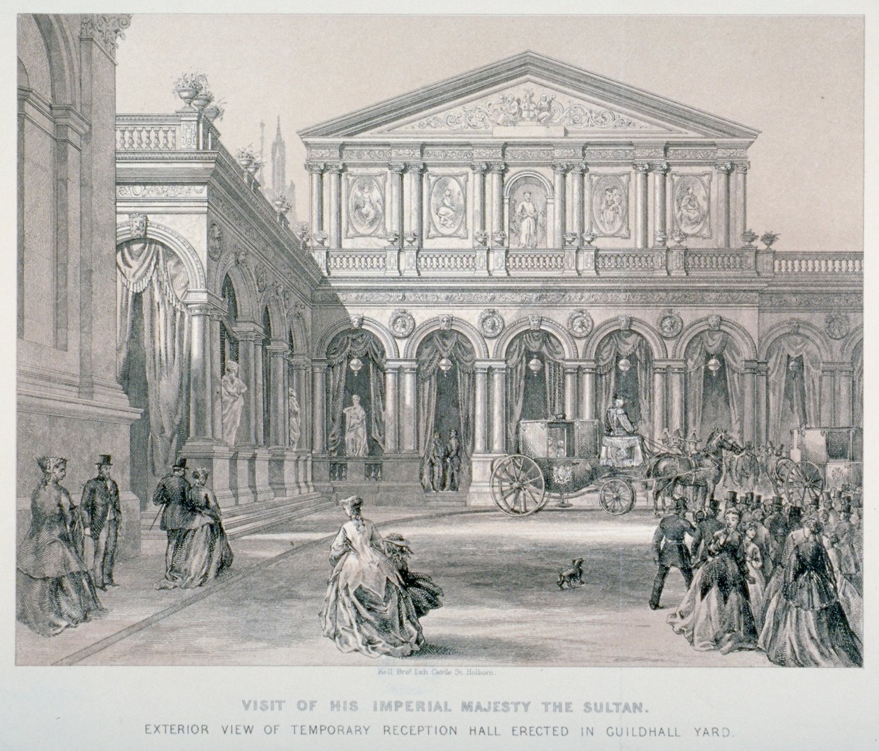 Visita de Abd-ul-Aziz, Sultão da Turquia ao Guildhall, City of London, 1867.     de Kell Brothers