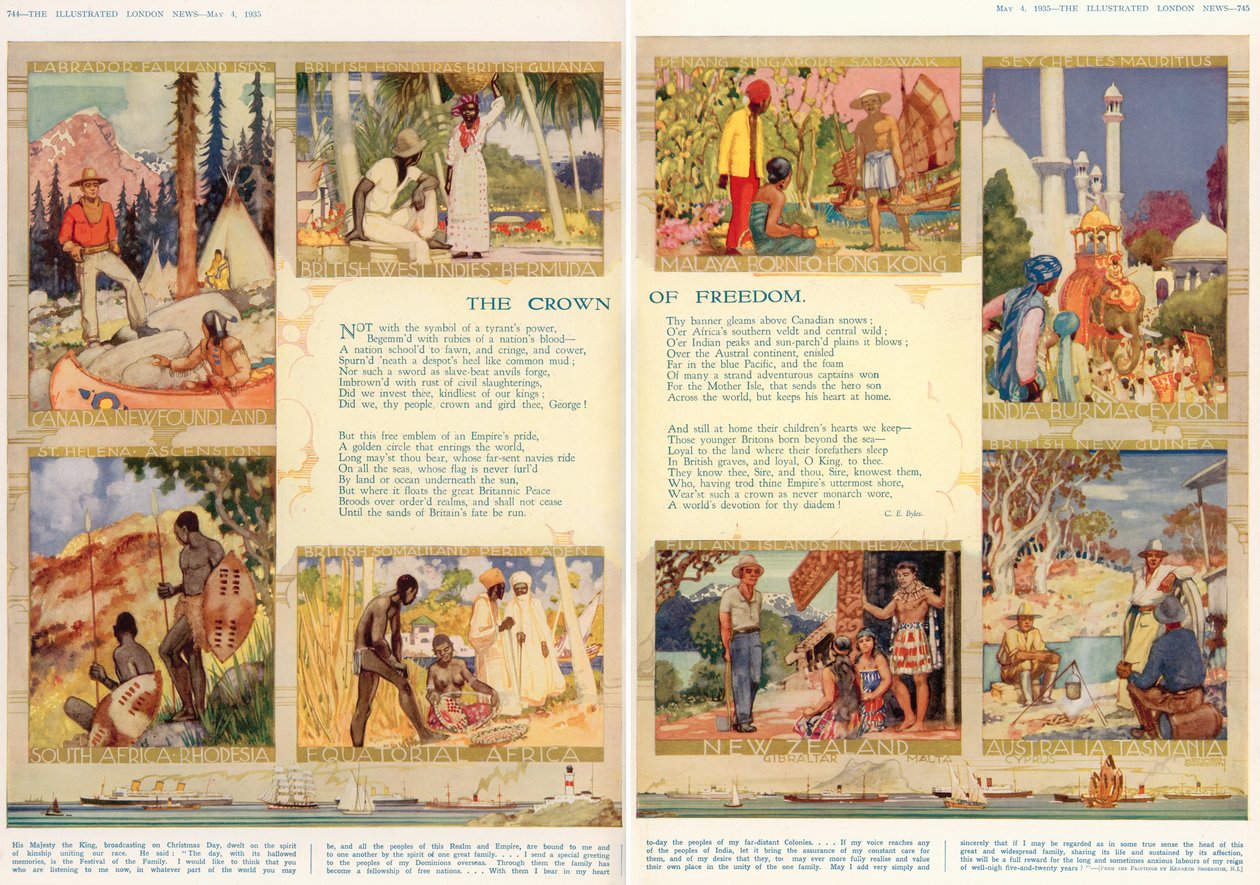 A coroa da liberdade, de "The Illustrated London News", 4 de maio de 1935 de Kenneth Shoesmith