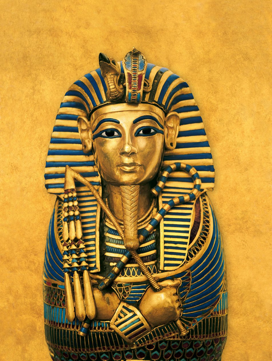 Ilustração composta de caixão para as vísceras de Tutankhamon; Tutankhamon; Exh..., 2009 (foto) de Kenneth Garrett