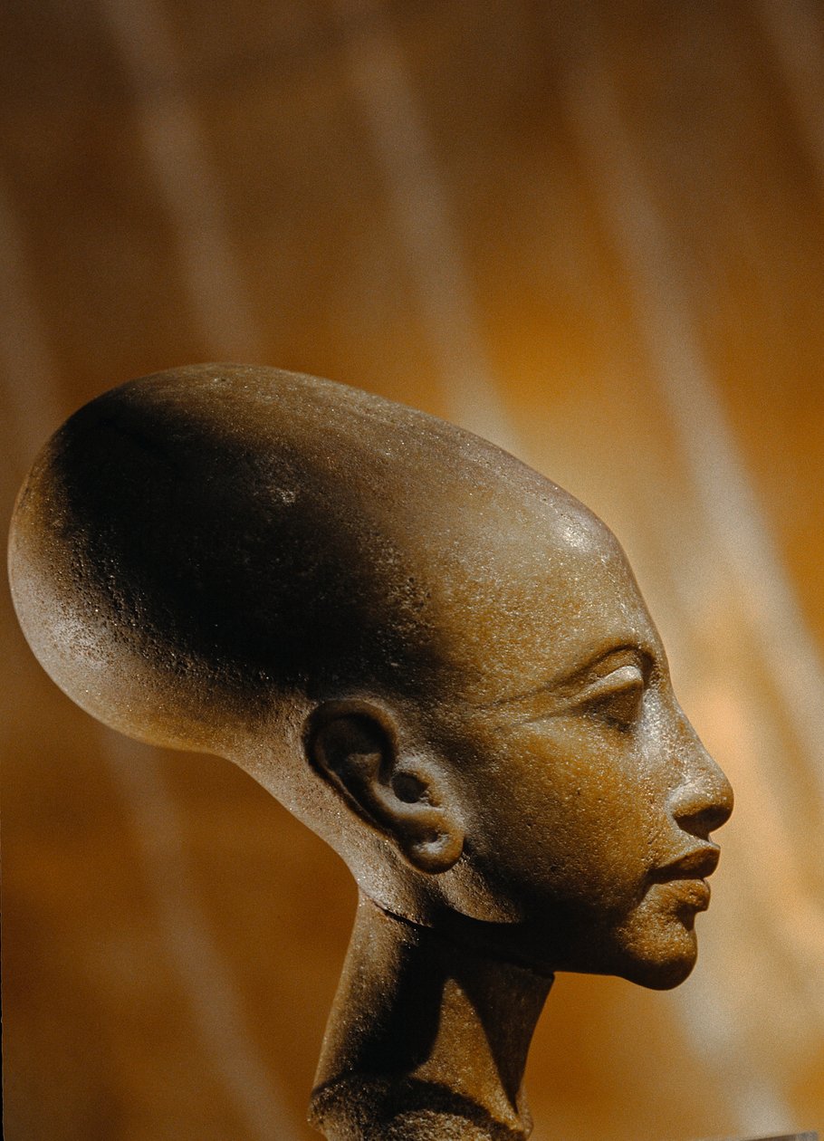 Cabeça de pedra composta de uma princesa de Amarna, um extenso sítio arqueológico egípcio,..., 2009 (foto) de Kenneth Garrett