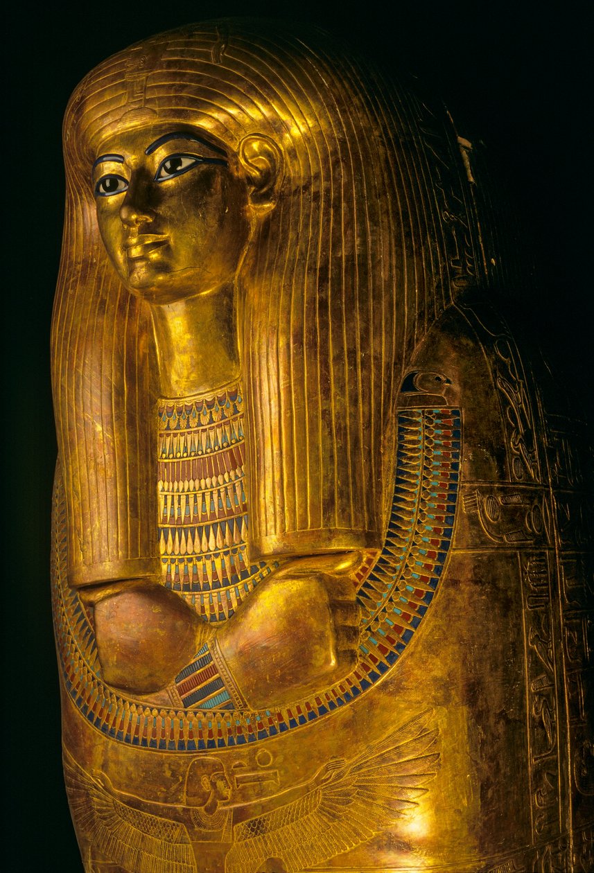 Caixão dourado de Tjuya, KV 46; Vale dos Reis; reinado de Amenhotep III. Tjuya foi..., 2009 (foto) de Kenneth Garrett