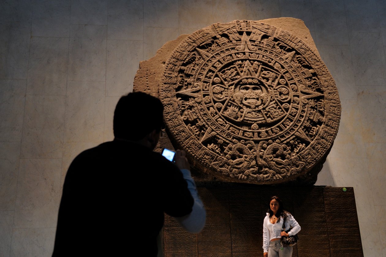 Os maiores Astecas, MM7677, NMAH, Cidade do México, México, Pedra do calendário, Asteca, M..., 2008 (foto) de Kenneth Garrett