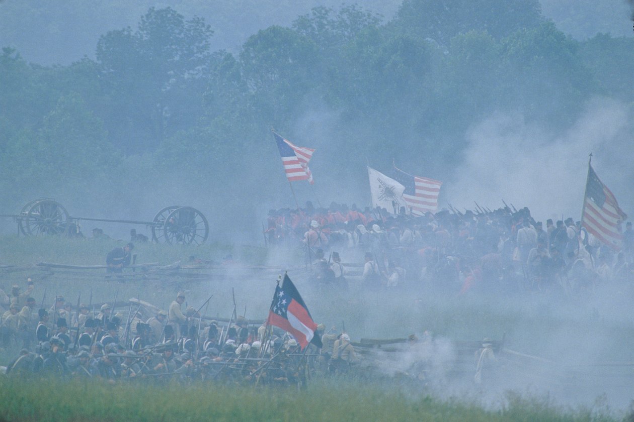 Reconstituição da Batalha de Manassas, Guerra Civil, 2004 (foto) de Kenneth Garrett