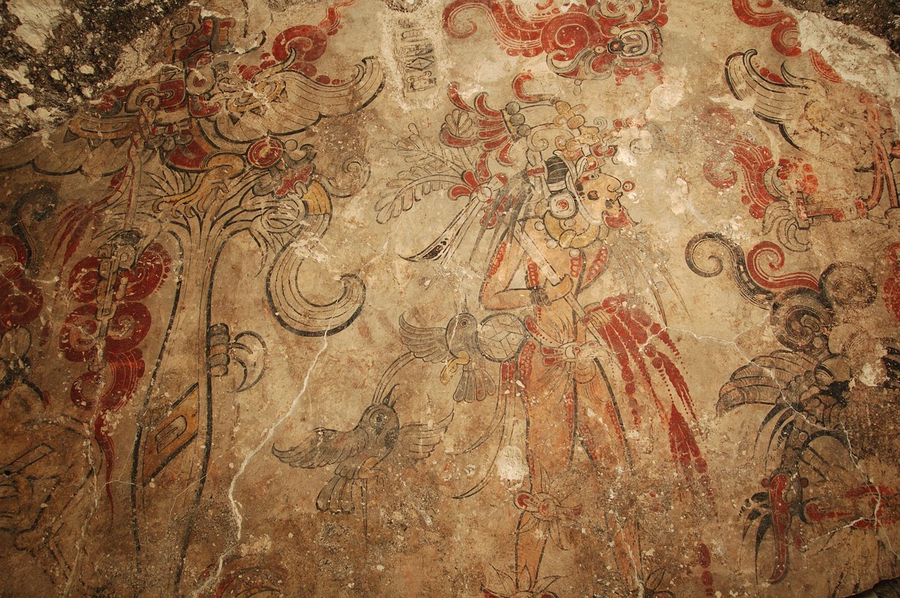 Maya; Murais Maya; San Bartolo; Guatemala; Dr. Bill Saturno, 2002 (foto) de Kenneth Garrett