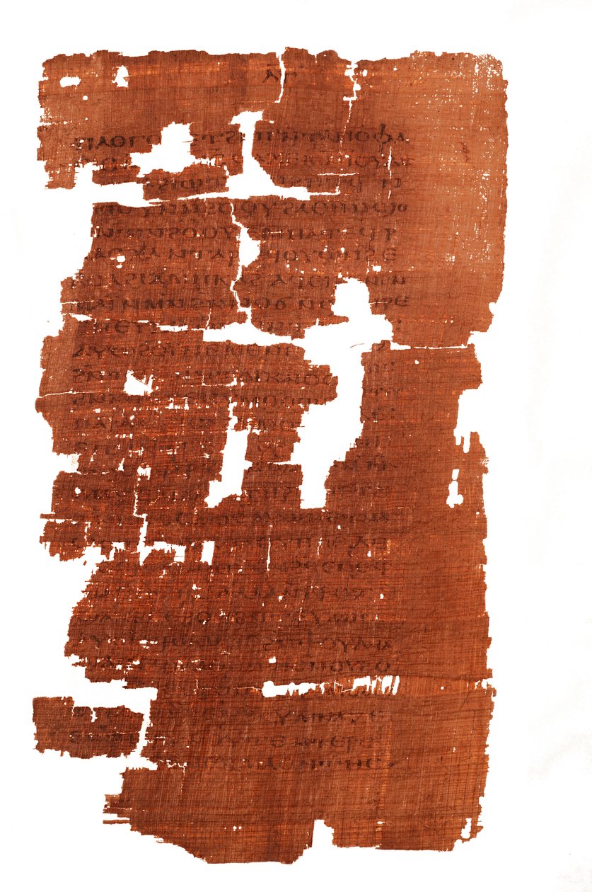 Na página do Evangelho de Judas pode ler-se "O relato secreto da revelação que Jesus fez de..., 2006 (foto) de Kenneth Garrett