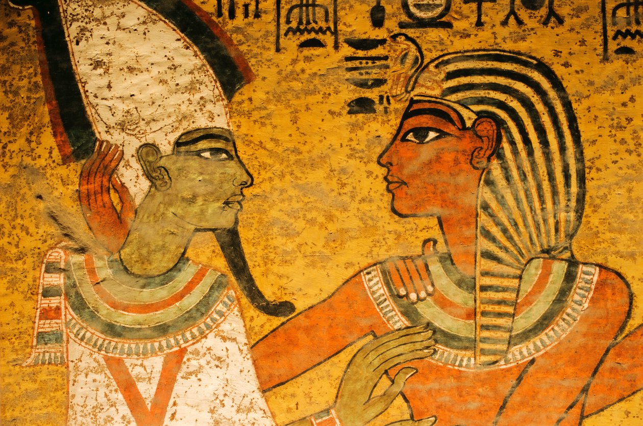 Pintura na parede norte do túmulo; Osíris; KV 62, Tutankhamon e a Idade de Ouro da Pha..., 2003 (foto) de Kenneth Garrett