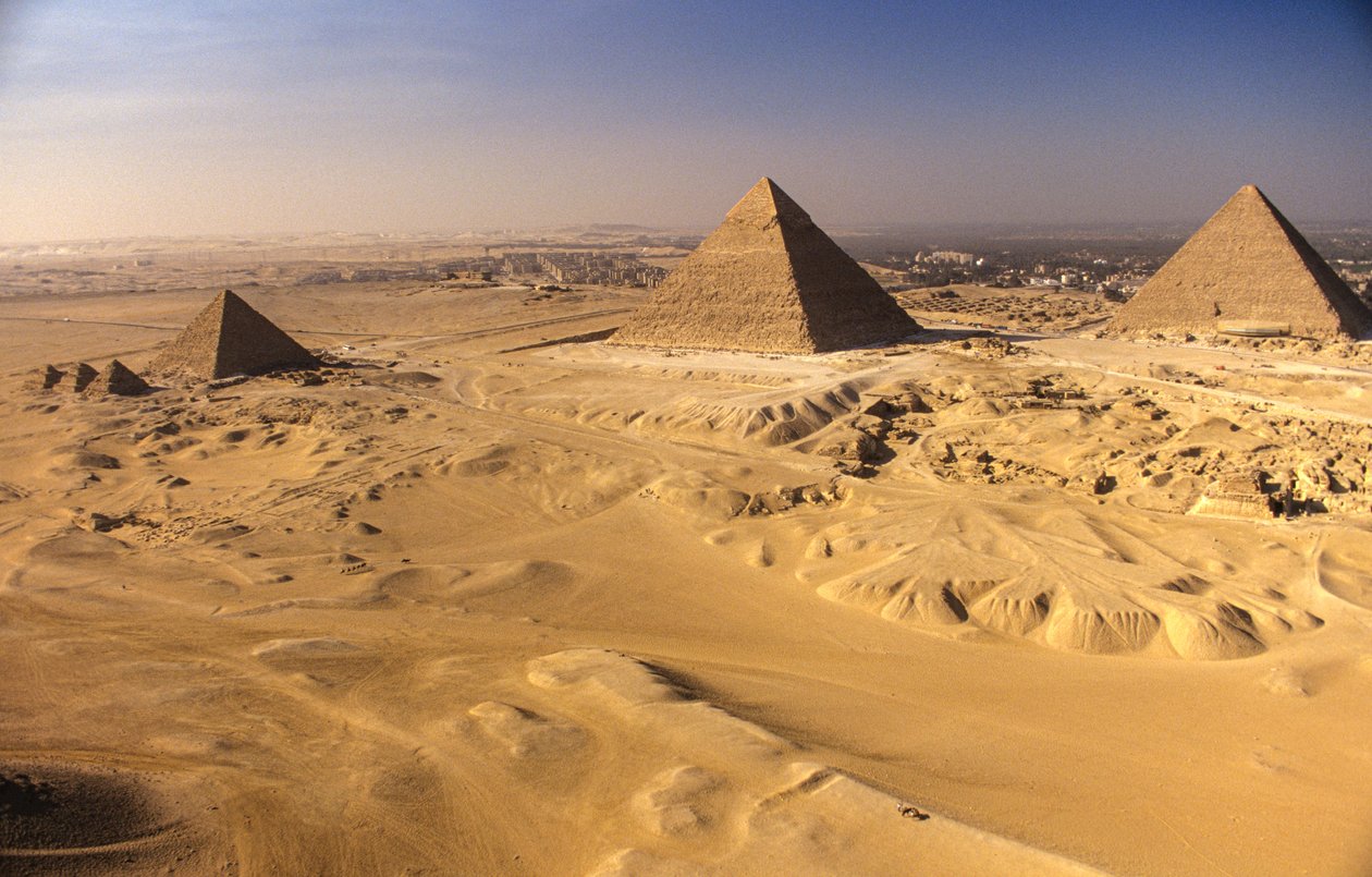 Pirâmides de Gizé; Khafre; Khufu; Menkaure,Gizé; Egipto de Kenneth Garrett