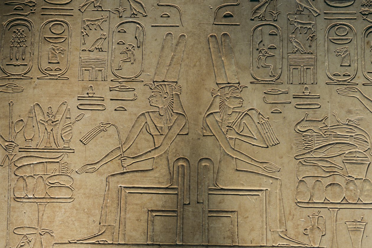 Relevo de Abydos, deusa Mut, artefacto; Egipto, 2005 (foto) de Kenneth Garrett