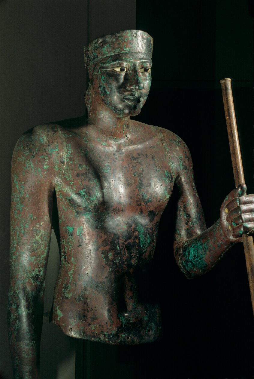 Estátua de Pepi I, cobre com olhos incrustados de calcário e obsidiana, do templo de H..., 2002 (foto) de Kenneth Garrett