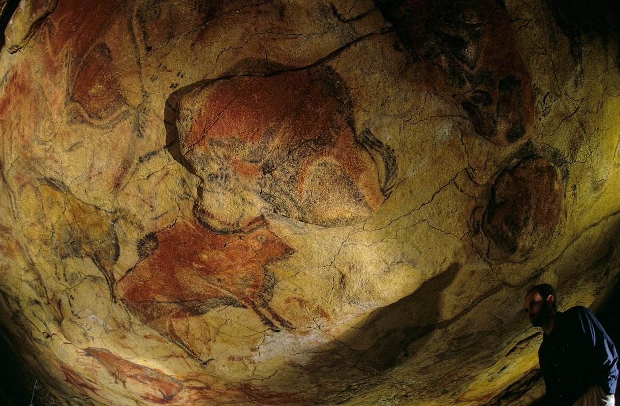 A galeria dos bisontes, Gruta de Altamira, Espanha, 2000 (foto) de Kenneth Garrett
