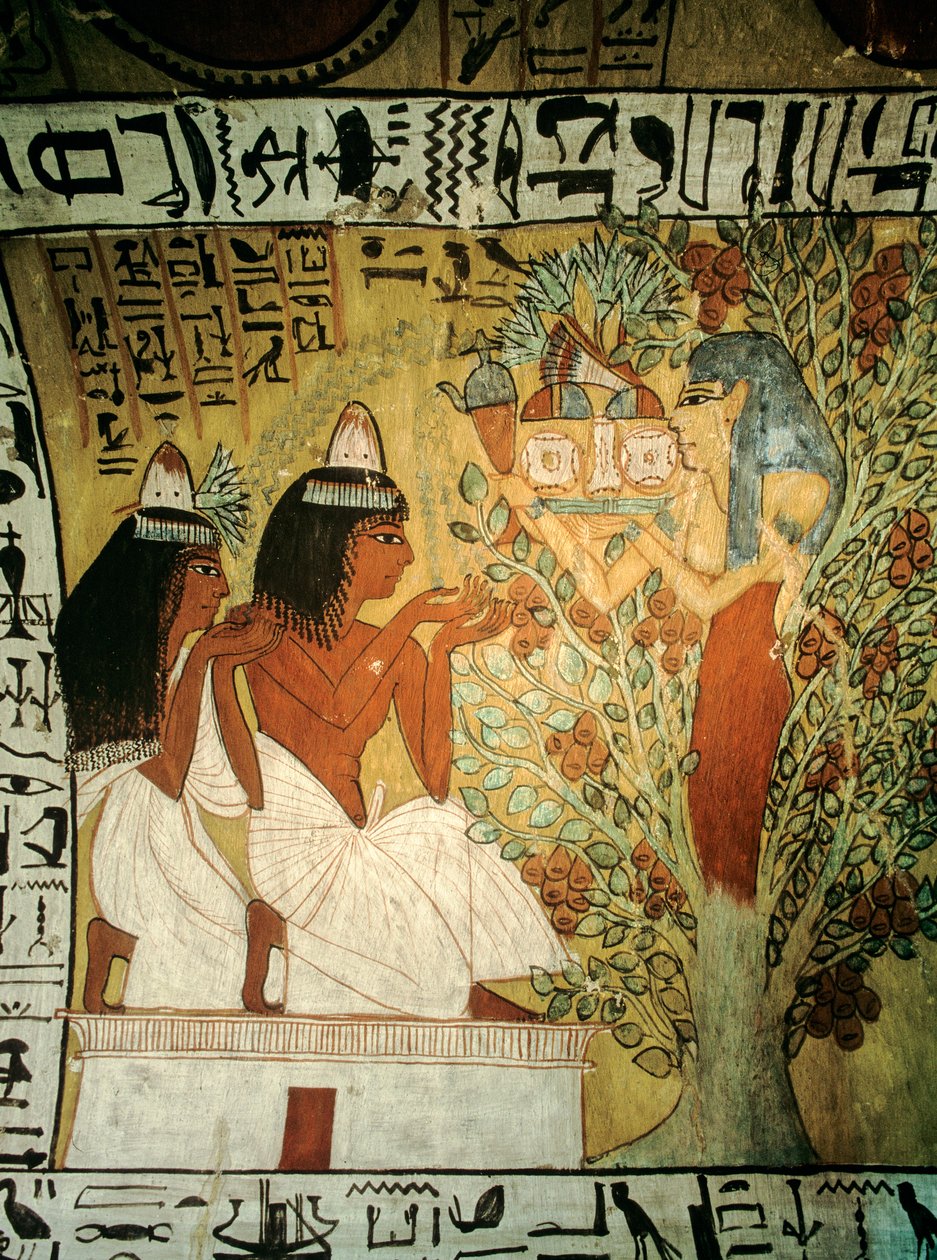 O artista do Vale dos Reis, Sennedjem, e a sua mulher adoram a deusa Hathor do..., 2009 (foto) de Kenneth Garrett