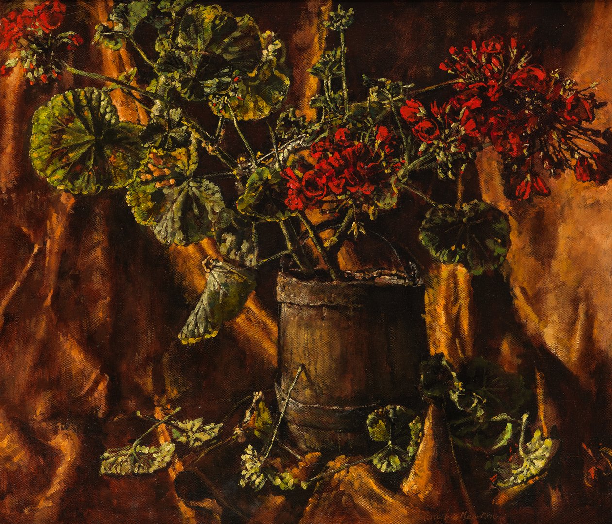 Natureza-Morta com Begônias (óleo sobre tela) de Kenneth Newton