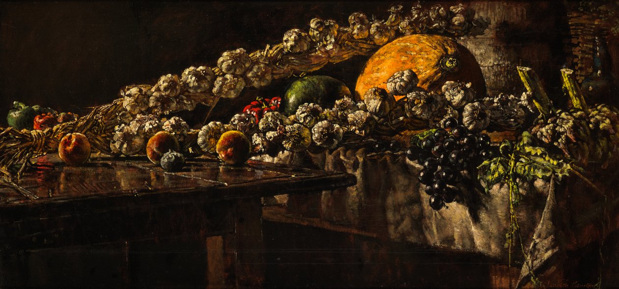 Fio de alho (óleo sobre tela) de Kenneth Newton