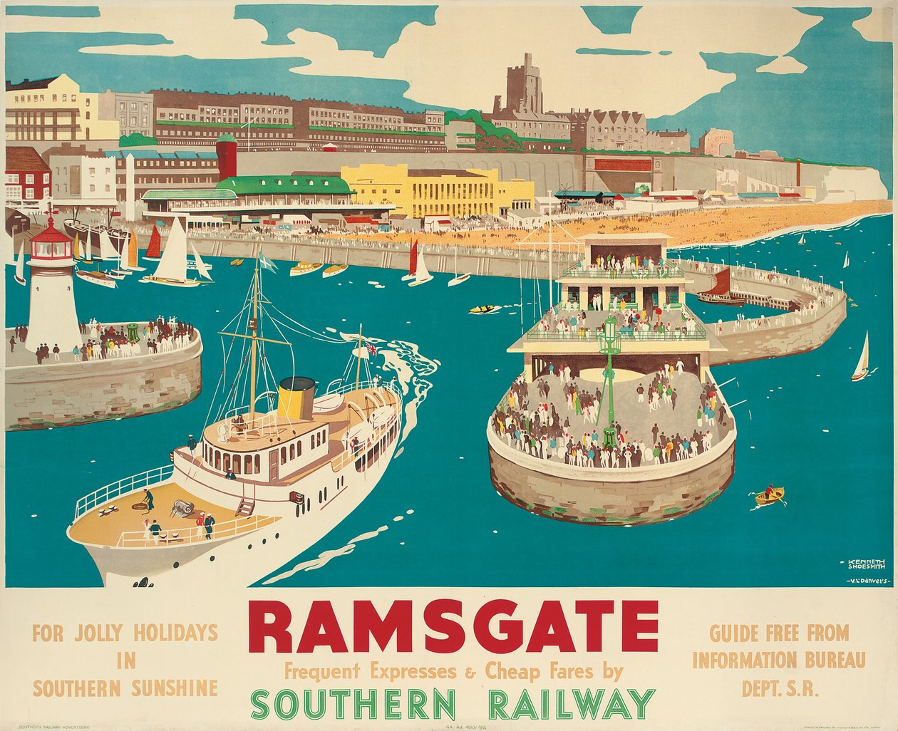 Um pôster da Southern Railway anunciando Ramsgate de Kenneth Shoesmith and Verney L. Danvers
