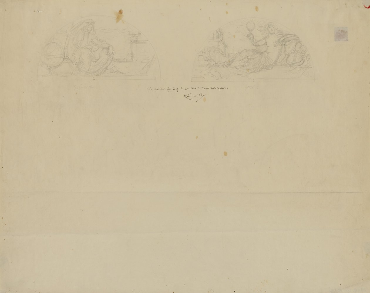 (Rotunda do Capitólio do Estado de Iowa) (estudo para Duas Lunetas) de Kenyon Cox
