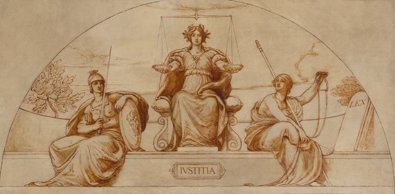 Desenho para mural da Capital do Estado de Minnesota, Instituto de Justiça, ca. 1904. de Kenyon Cox