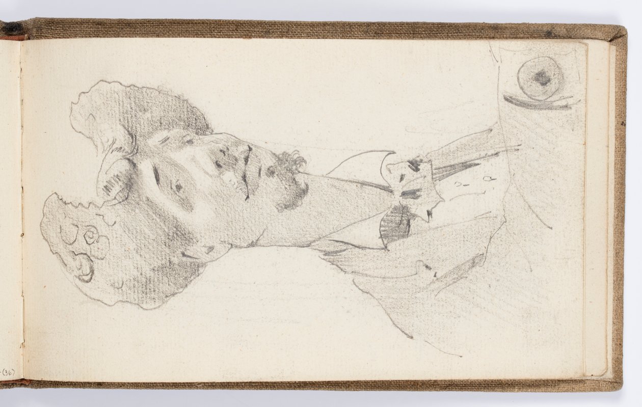 Página do Sketchbook: Caricatura de Carolus-Duran de Kenyon Cox