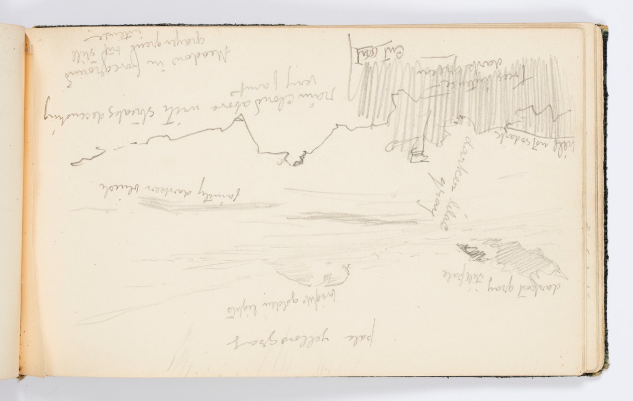 Página do caderno de esboços: paisagem de Kenyon Cox