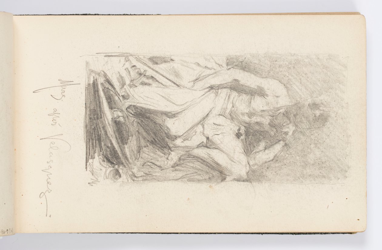 Página do Sketchbook: Marte descansando, depois de Velázquez de Kenyon Cox