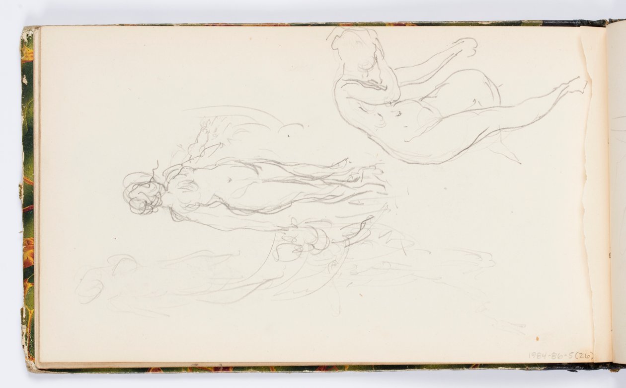 Página do Sketchbook: Duas Figuras Femininas Nuas de Kenyon Cox