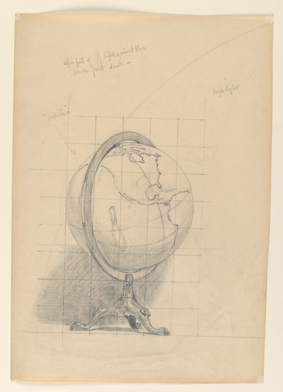Estudo para "Matemática", "As Ciências", Biblioteca do Congresso, Washington D.C. de Kenyon Cox
