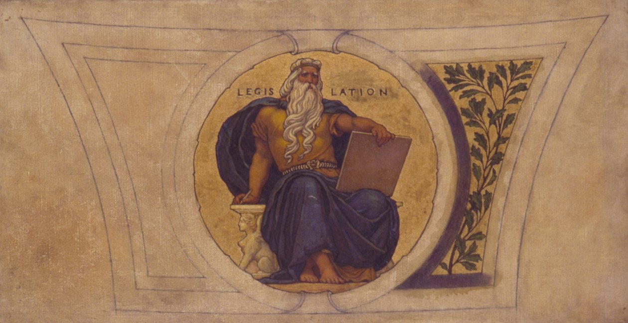 Estudo para Mosaic, Wisconsin State Capital, Legislação, ca. 1913. de Kenyon Cox
