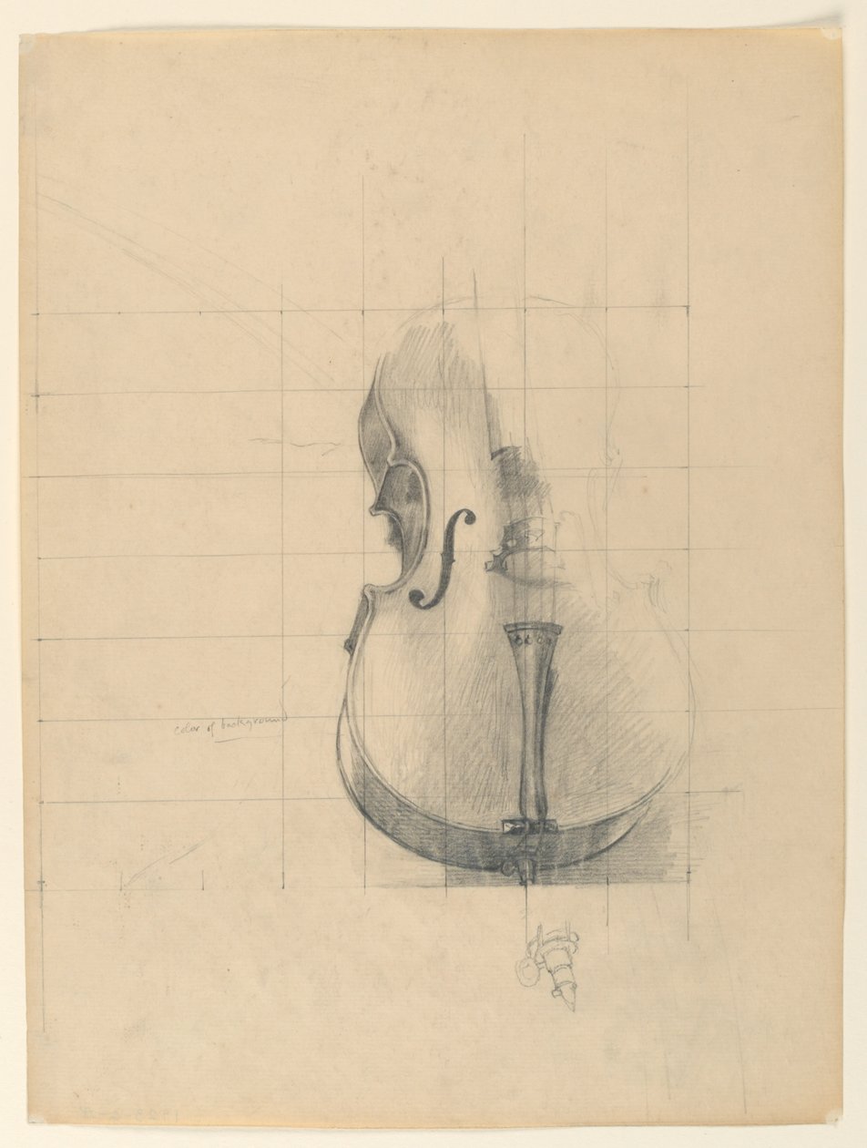 Estudo para "Music", "The Arts", Biblioteca do Congresso, Washington D.C. de Kenyon Cox