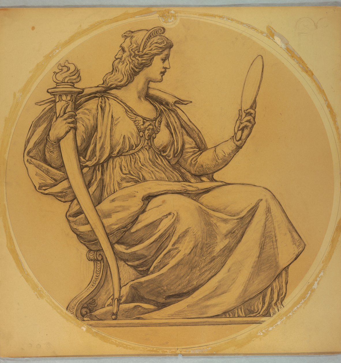 Estudo para "Prudence", Lunette em Hudson County Courthouse, Jersey City, NJ de Kenyon Cox
