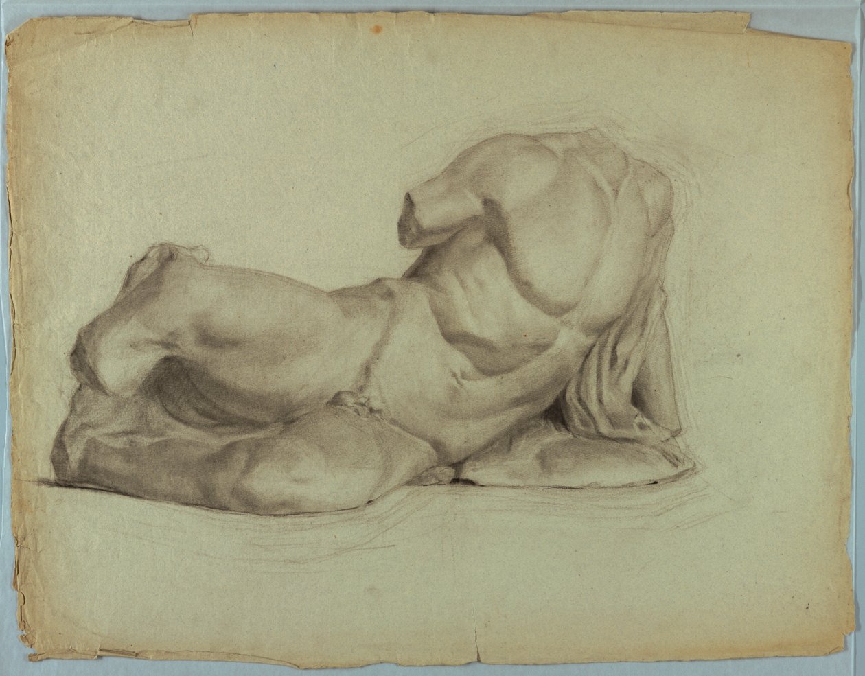 Estudo de Escultura de Nu Masculino Reclinado de Kenyon Cox