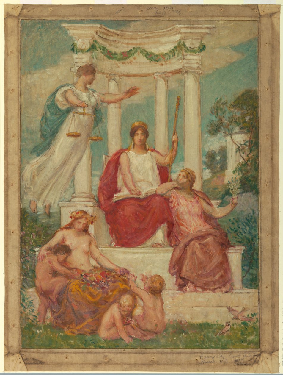The Beneficence of the Law, Design for Mural no Essex County Court House, Newark, NJ de Kenyon Cox