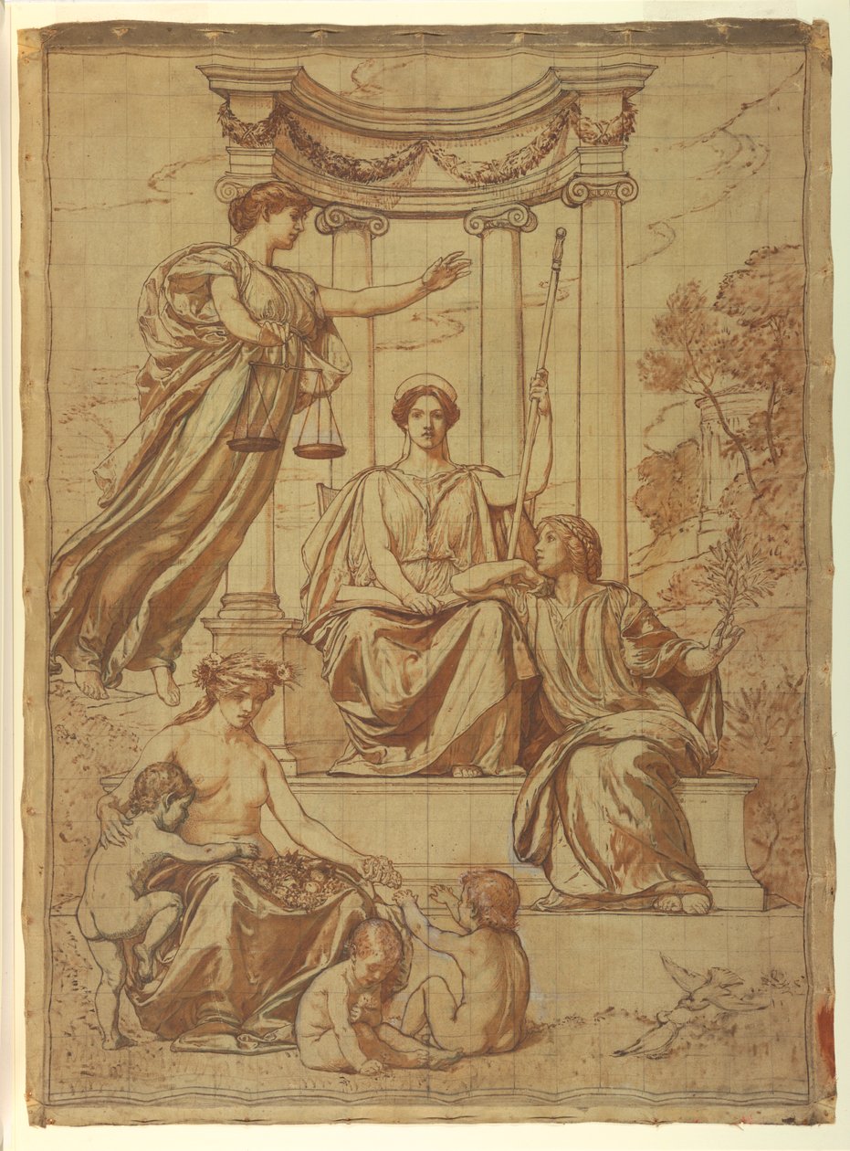 The Beneficence of the Law, Design for Mural at Essex County Court House, Newark, New Jersey de Kenyon Cox