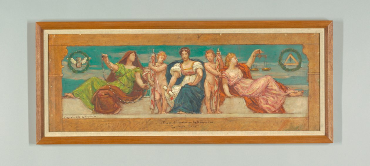 The Common Law, Estudo para Painel Esquerdo de "The Reign of Law", Frieze for Appellate Court, Nova York de Kenyon Cox
