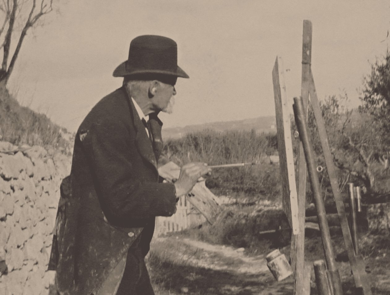 Pintura de Paul Cézanne em Les Lauves, 1906. de Ker Xavier Roussel