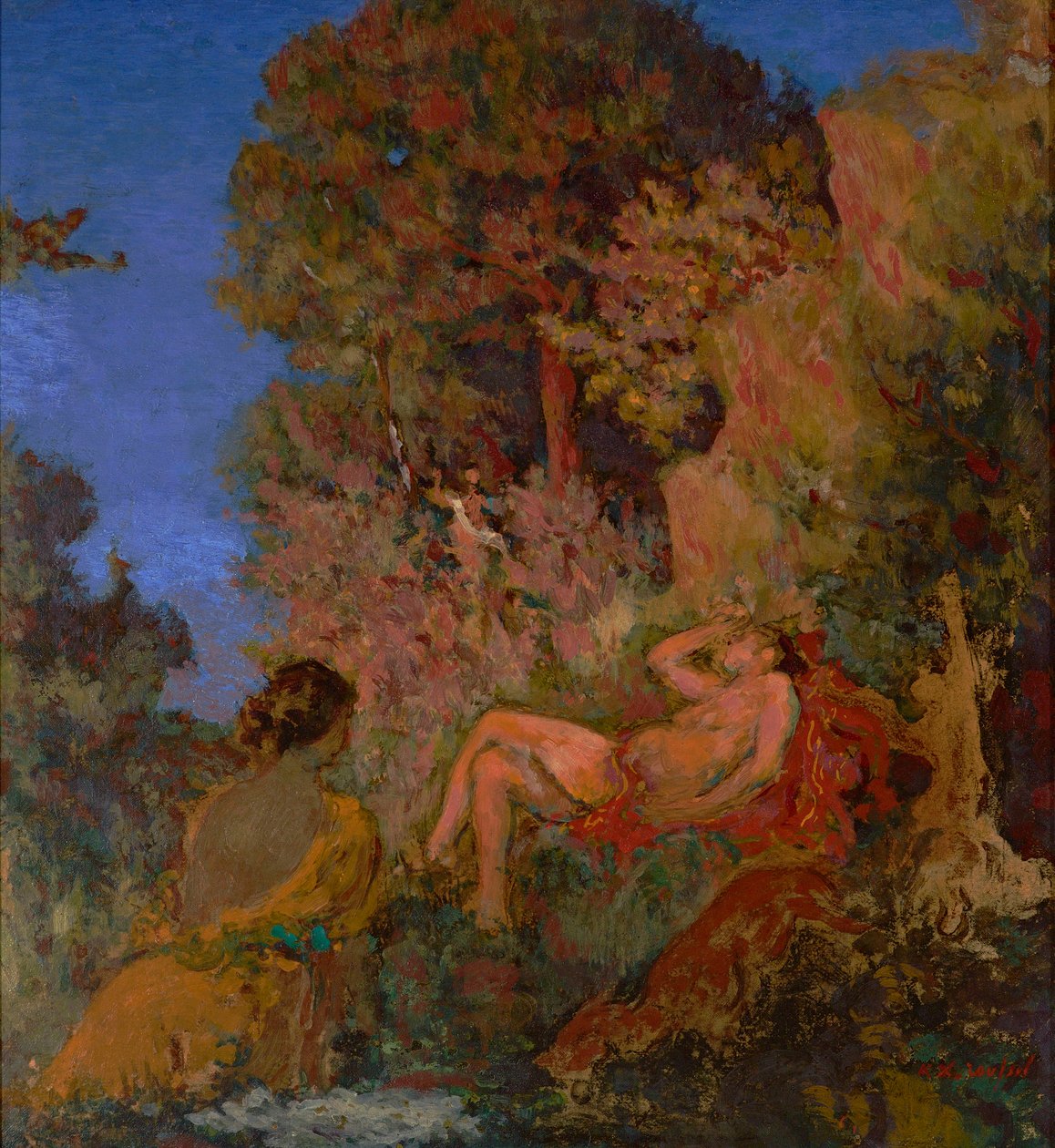 A Diana adormecida 1924 (Óleo sobre tela) de Ker Xavier Roussel