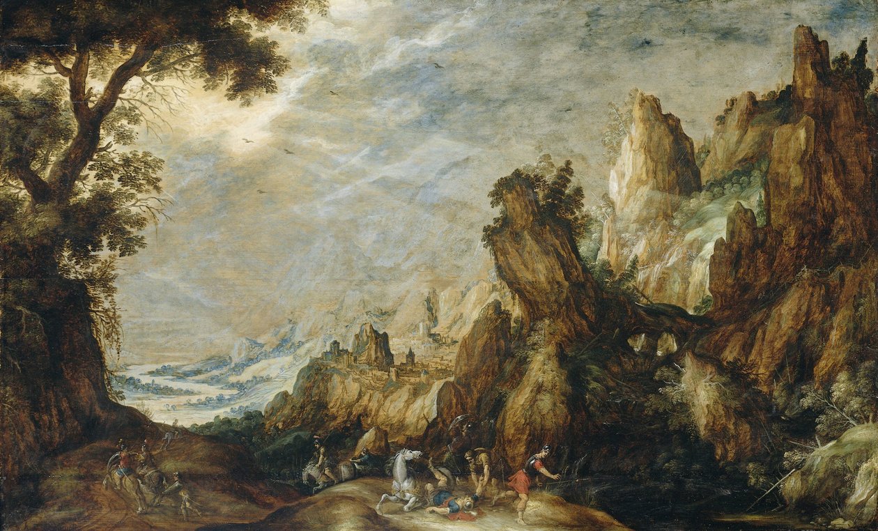 Paisagem com conversão de São Paulo de Kerstiaen de Keuninck
