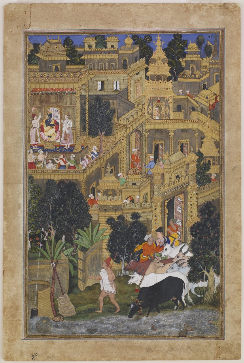 O Senhor Krishna na Cidade Dourada, ca 1586 de Kesav Kalan