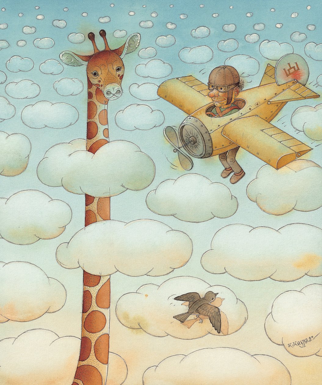 Girafa, 2005 (wc no papel) de Kestutis Kasparavicius